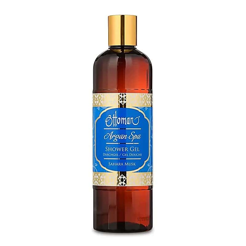 Душ-гел Ottoman Argan Spa Sahara Musk - бутилка ароматизиран душ гел с екзотичен аромат на мускус.