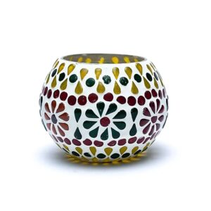 Мозаечен стъклен свещник Цвете