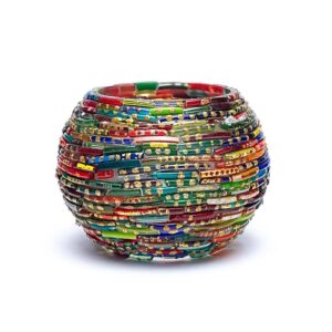 Мозаечен стъклен свещник Ленти и панделки.