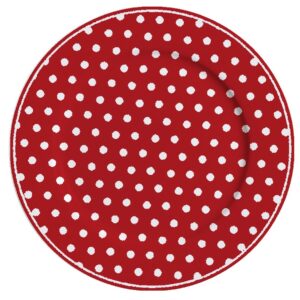 Порцеланова десертна чиния Polka dot red 19 см с червени и бели точки.