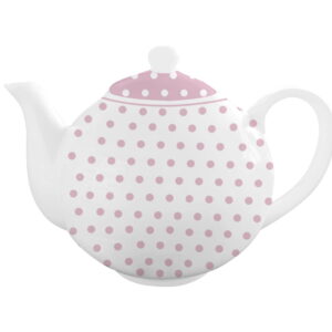 орцеланов чайник Polka dot пастелно розово 1 литър