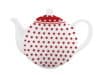 Червен чайник на точки.