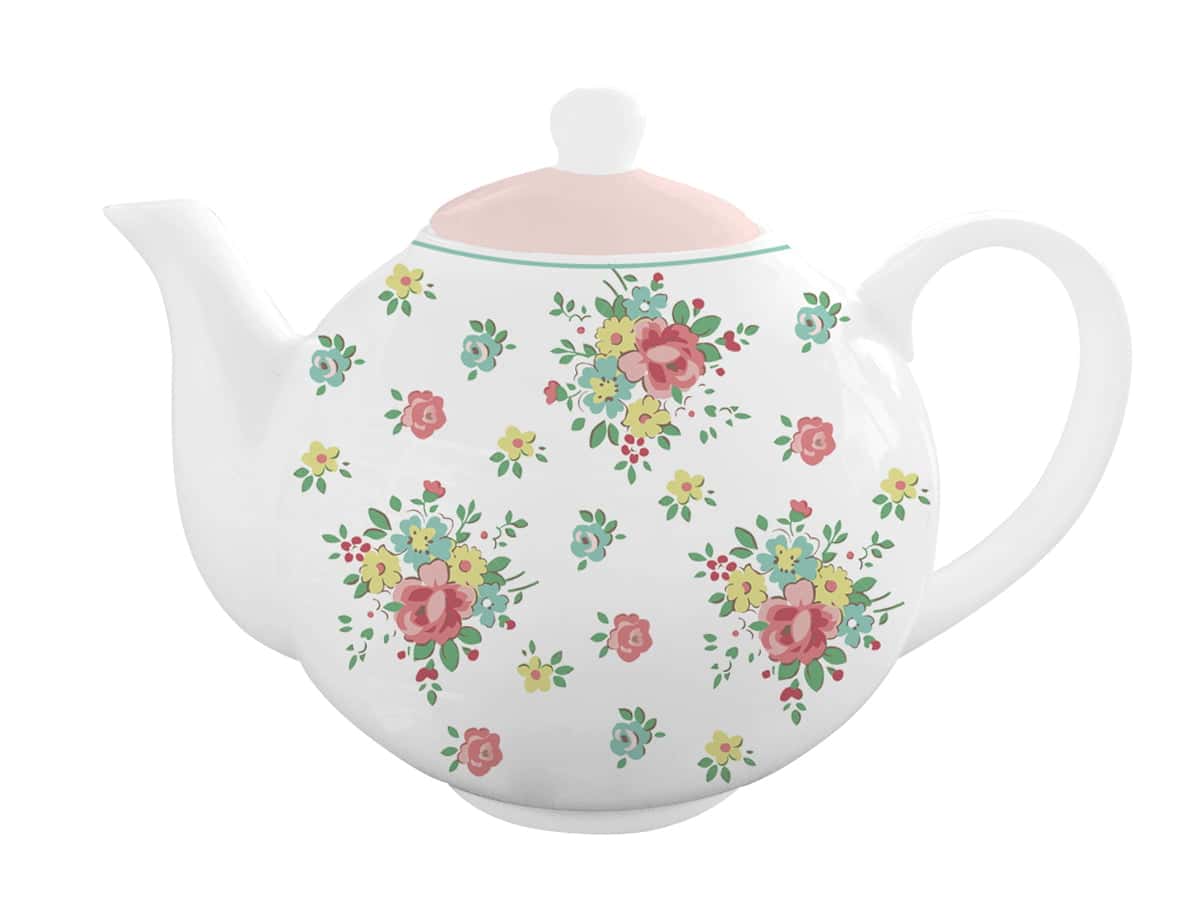 Чайник Abby, украсен с нежна флорална шарка.