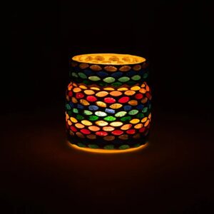 Мозаечен свещник Цветове на чакрите